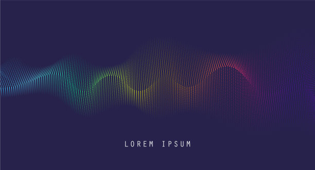 背景与彩色抽象波点图片下载