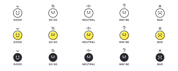情绪图标包-好，坏，可能。评价或评级-好，坏，中性。向量情感表情与等级符号。图片下载