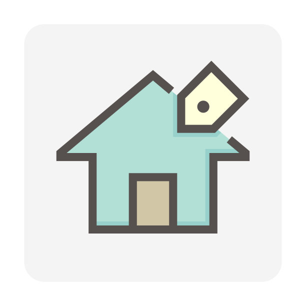 房子出售矢量图标设计。48x48像素完美和可编辑的线条描边。图片下载