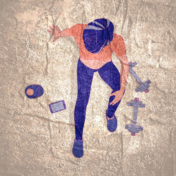 运动年轻女子坐在地板上与哑铃。图片下载