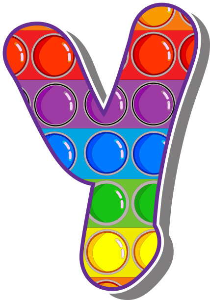 一款以彩虹色字母形式流行的儿童游戏吧。白色背景上明亮的字母。图片下载