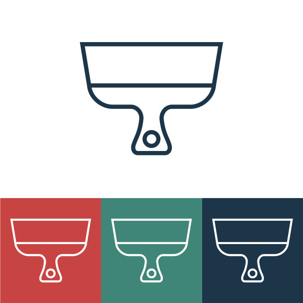 带抹刀的线性矢量图标图片下载