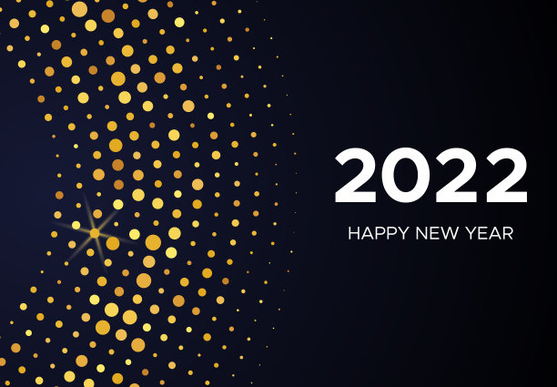 2022年新年快乐金色闪光图案图片下载
