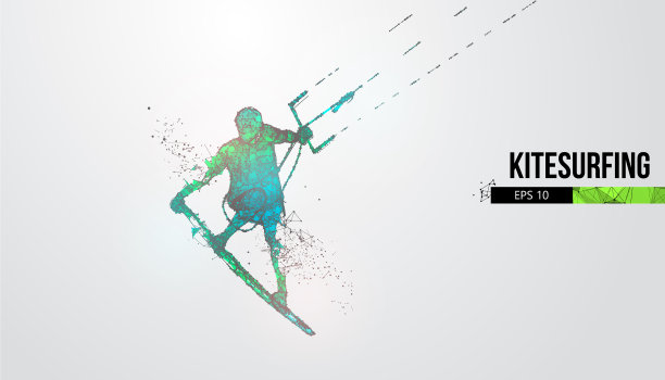 轮廓风筝冲浪者风筝冲浪者水翼图片下载