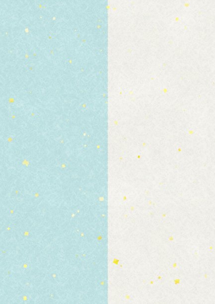 白色和浅蓝色的日本纸，金色的叶子图片下载