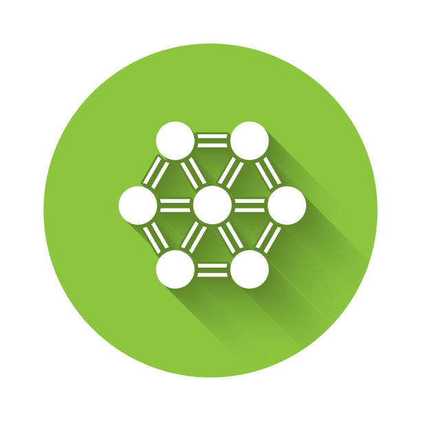 白色分子图标与长阴影分离图片下载