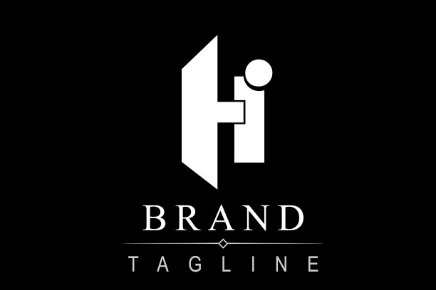 简单的标志hi白色在黑色适合酒店图片下载