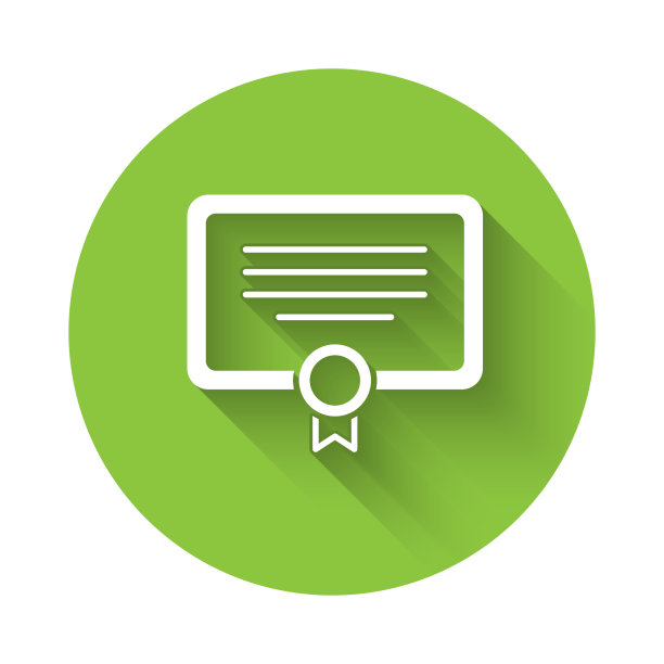 白色证书模板图标与长隔离图片下载