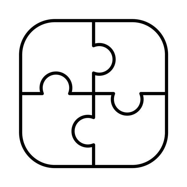 单色简约拼图图标图片下载