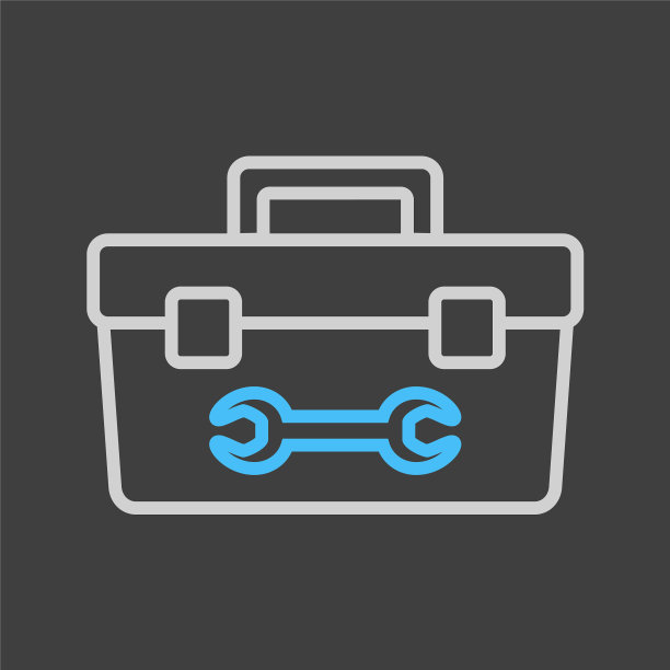 Tolbox平面图标在黑暗的背景图片下载