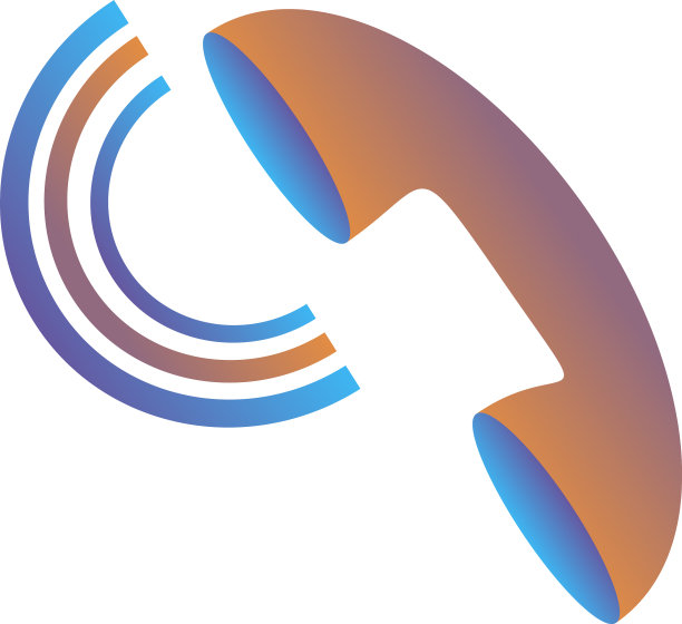 蓝色和橙色渐变手机图标标志图片下载