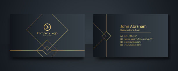 豪华黑色名片设计模板用图片下载