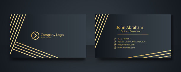 豪华黑色名片设计模板用图片下载