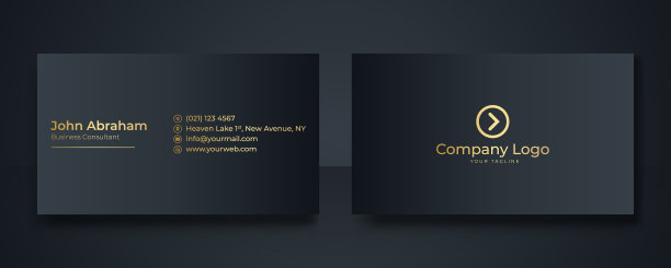 豪华黑色名片设计模板用图片下载