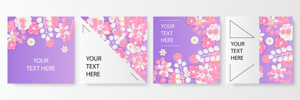 极简花卉卡片模板设置的纸图片下载