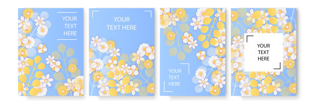 极简花卉卡片模板设置的纸图片下载