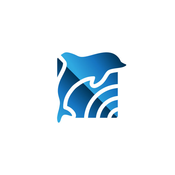 海豚跳跃标志海豚跳跃符号图标图片下载