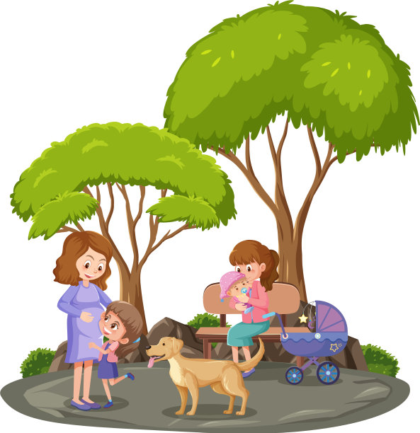 母亲和她的贝恩公园被孤立了图片下载