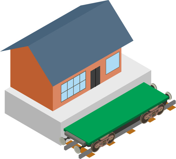 铁路平车图标等距风格图片下载