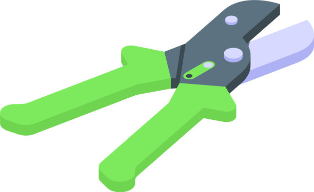 金属剪枝图标等距风格图片下载