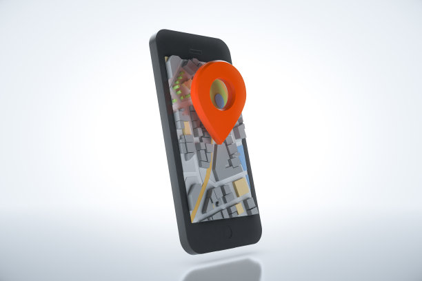 智能手机导航地图和指针。导航、定位路线、旅游及旅游规划概念。3 d演示。图片下载