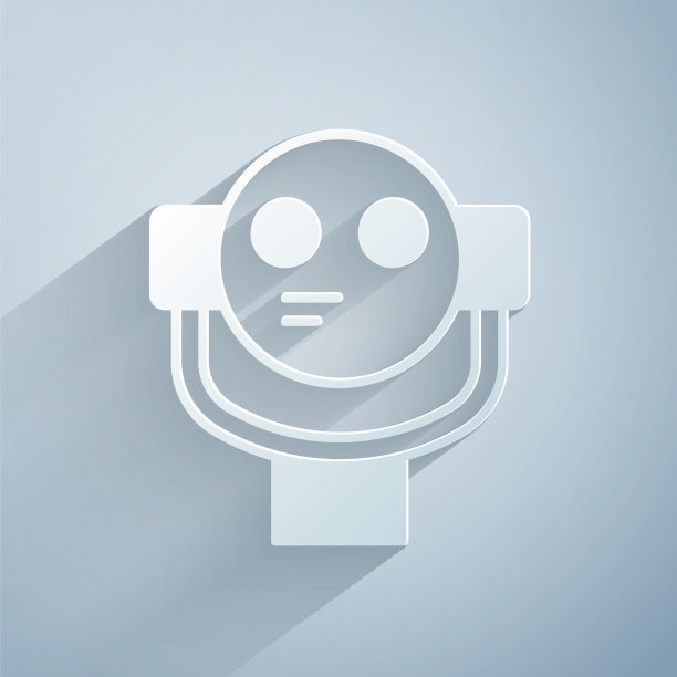 剪纸游客双筒望远镜图标孤立在灰色图片下载