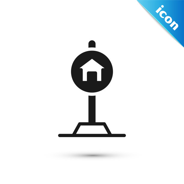 灰色酒店标志为交通图标孤立在白色图片下载