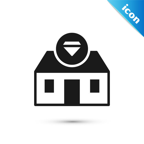 灰色正面建筑的珠宝店图标图片下载