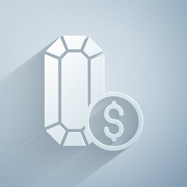 剪纸珠宝网上购物图标孤立上图片下载