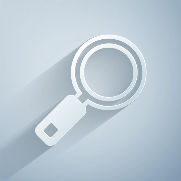 纸切放大镜图标隔离在灰色上图片下载