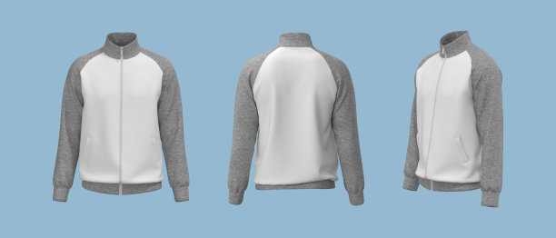 空白raglan运动夹克模型图片下载