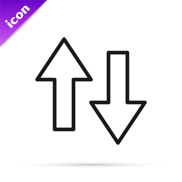 黑色线箭头图标孤立在白色背景图片下载