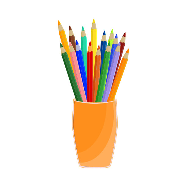 杯装彩色铅笔图片下载