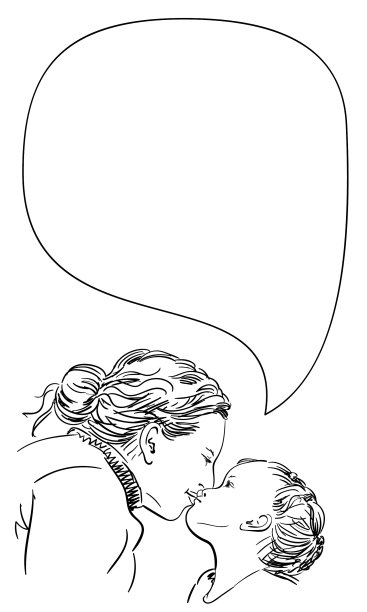 爱母亲和女儿的小女孩接吻图片下载