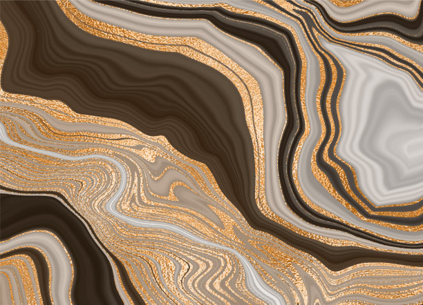 棕色大理石与金色背景豪华模板图片下载