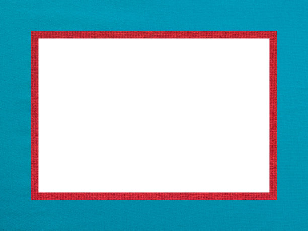 蓝红色纹理装饰的矩形框架与自由的白色领域的创造性工作。图片下载