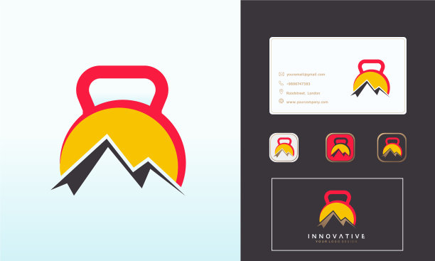 山地健身标志设计符号图片下载