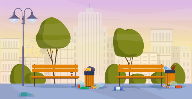 满大街的垃圾桶图片下载