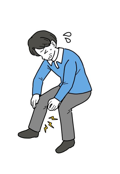 一个小腿酸痛的男人的插图图片下载