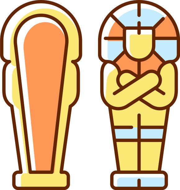 埃及石棺的RGB颜色图标图片下载