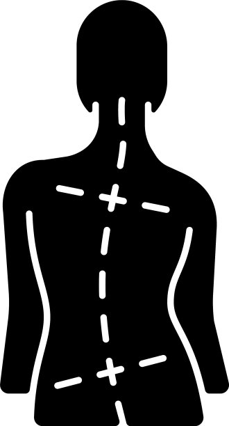 臀部和肩膀凹凸不平的黑色符号图片下载