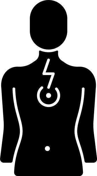 胸痛黑色字形图标图片下载