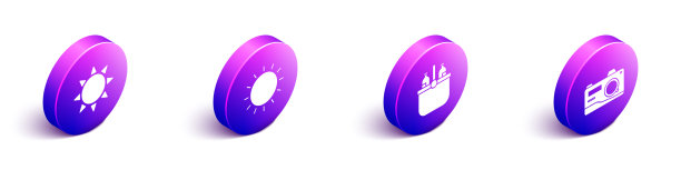 设置等距太阳太阳冷却器袋和水图片下载