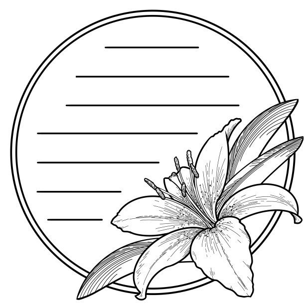 圆圈里的单色百合图片下载