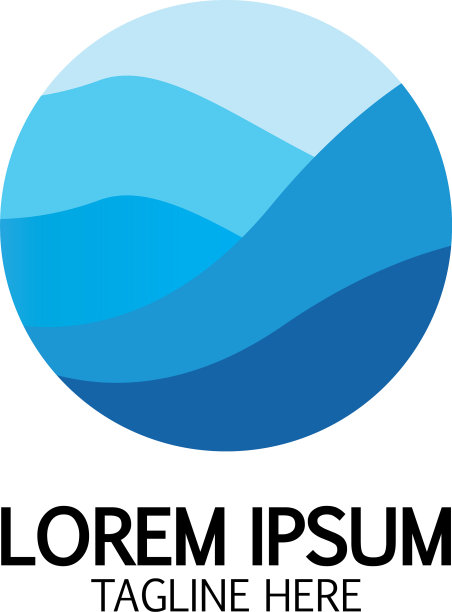 孤立的圆形标志蓝色标志字体图片下载