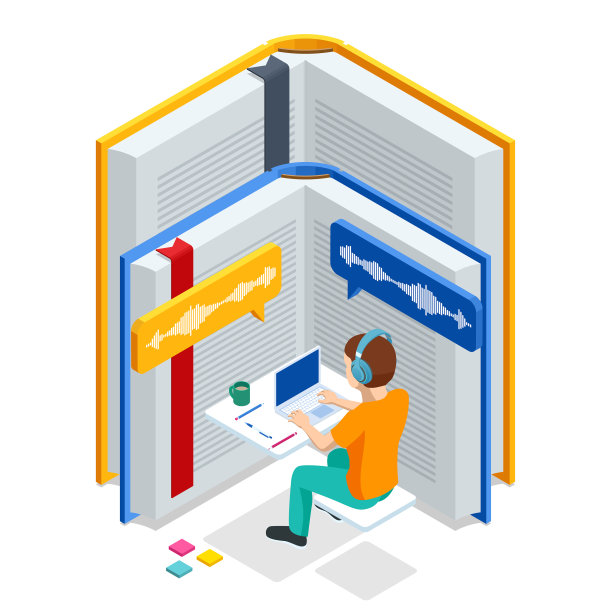 等距有声读物概念听电子书图片下载