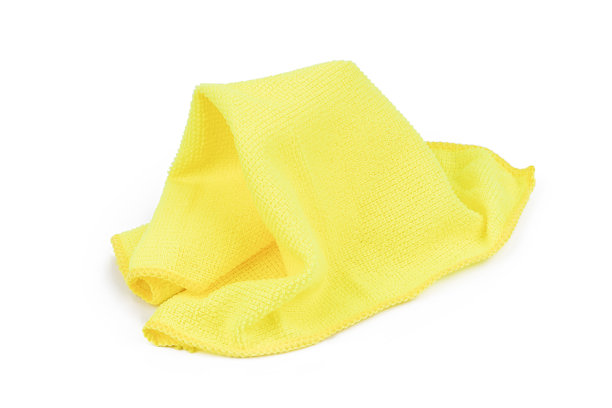 白色背景上隔离的超细纤维毛巾。用于除尘和清洁的织物剪掉图片下载