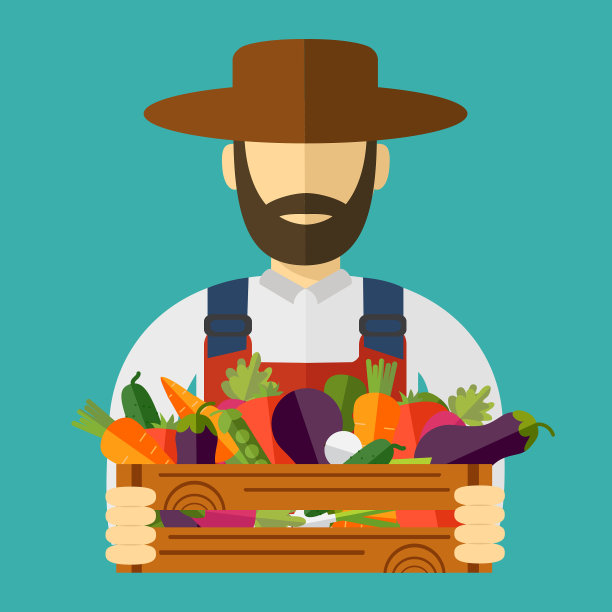 农夫帽子摘蔬菜图标图片下载