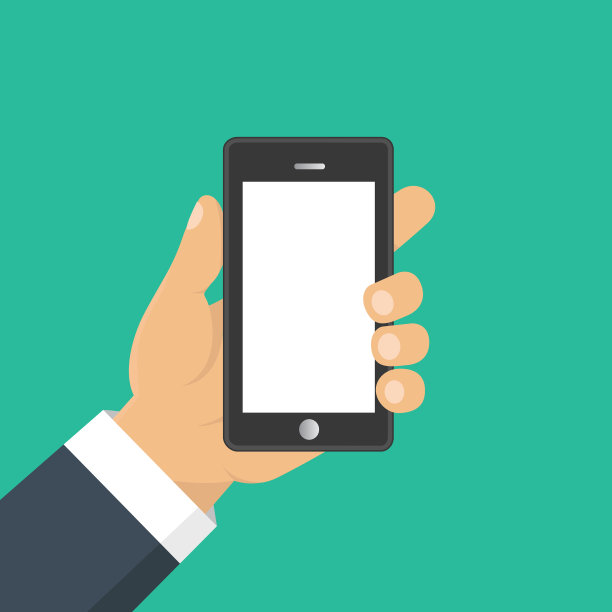 手持智能手机业务概念扁平化图片下载