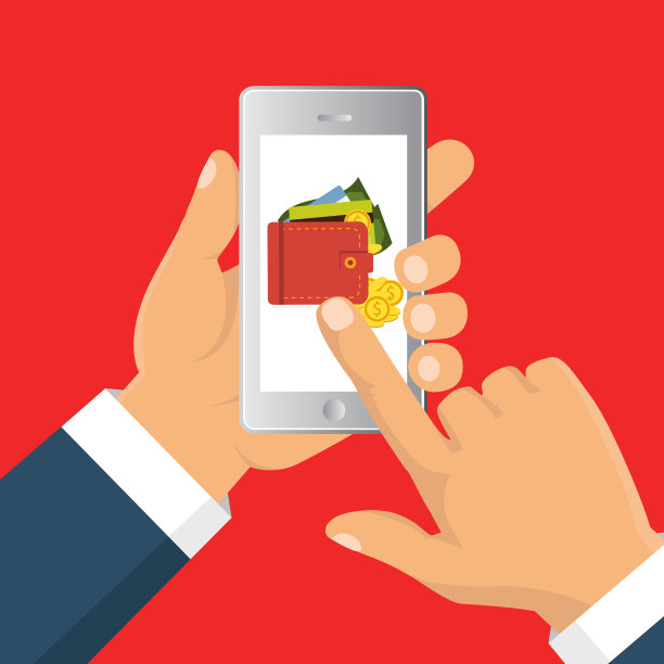 扁平卡通风格寄钱via图片下载